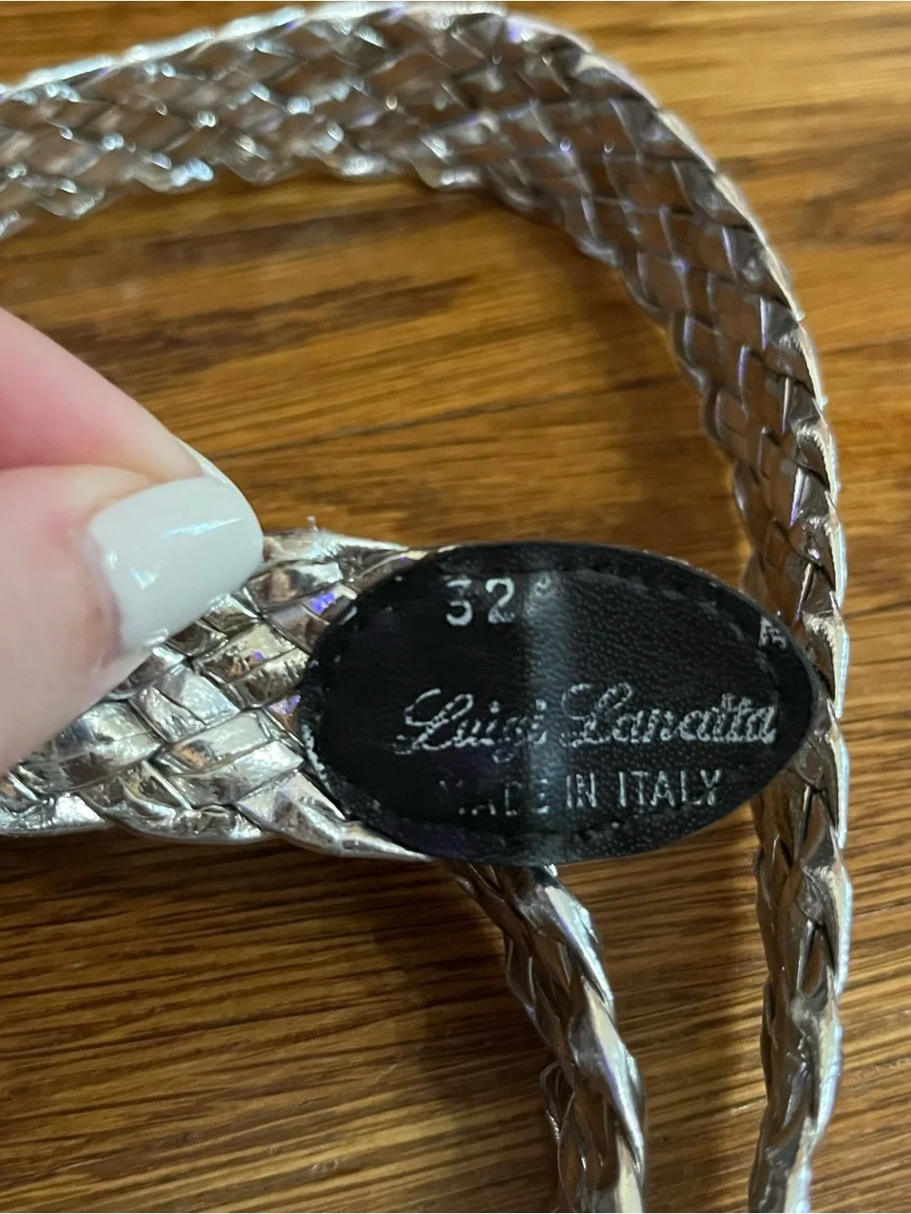 Vtg Luigi Lanatta belt Italy silver woven braided metallic maximalist 32
